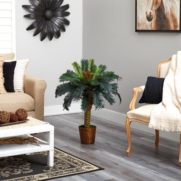 3' Artificial Sago Palm Tree in Decorative Planter