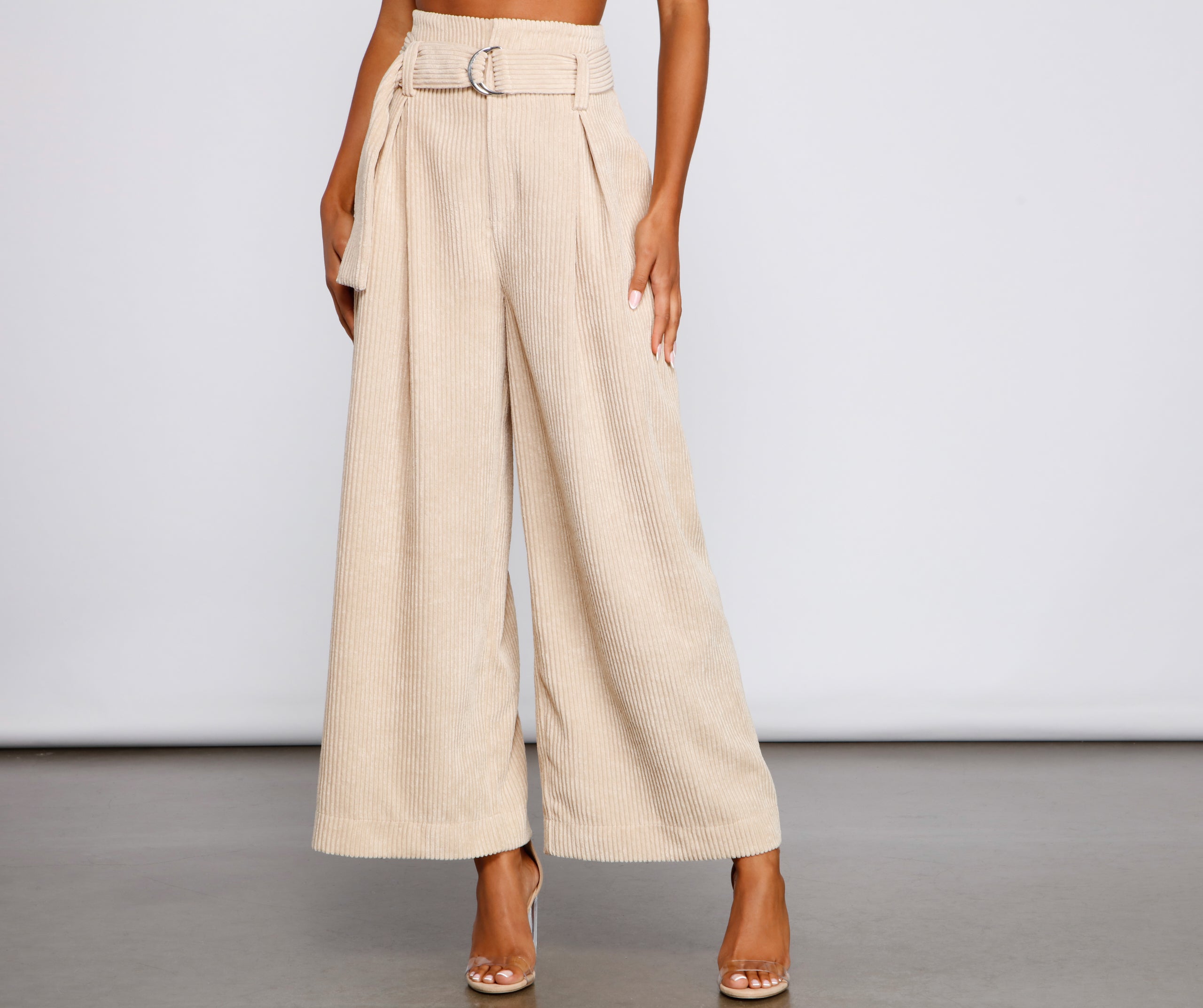 High Waist Flared Corduroy Pants