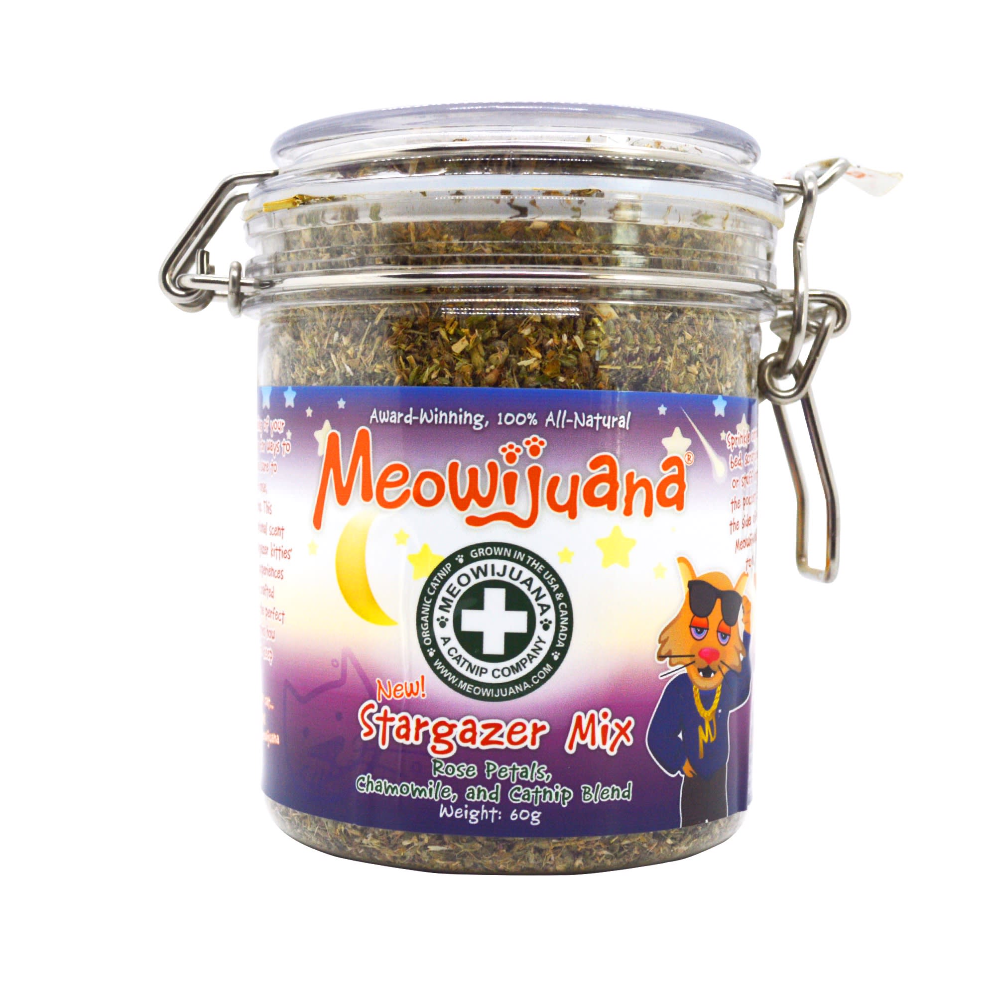 Meowijuana Jar of Stargazer Mix Catnip Cat Toy， Medium