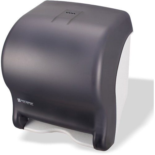 San Jamar T8000TBK Tear-N-Dry Essence Hands Free Roll Towel Dispenser， Black Pearl