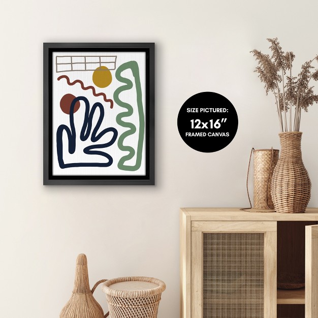 Americanflat Abstract Garden By Miho Art Studio Floating Canvas Frame Modern Wall Art Decor