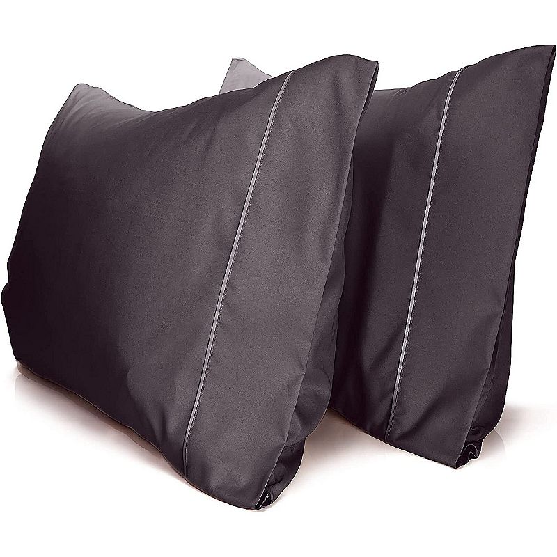 2PC Rayon From Ultra Soft Solid Performance Pillowcase Set - Luxclub