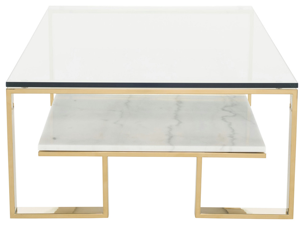 Tierra White Stone Coffee Table  HGNA510   Contemporary   Coffee Tables   by Homesquare  Houzz