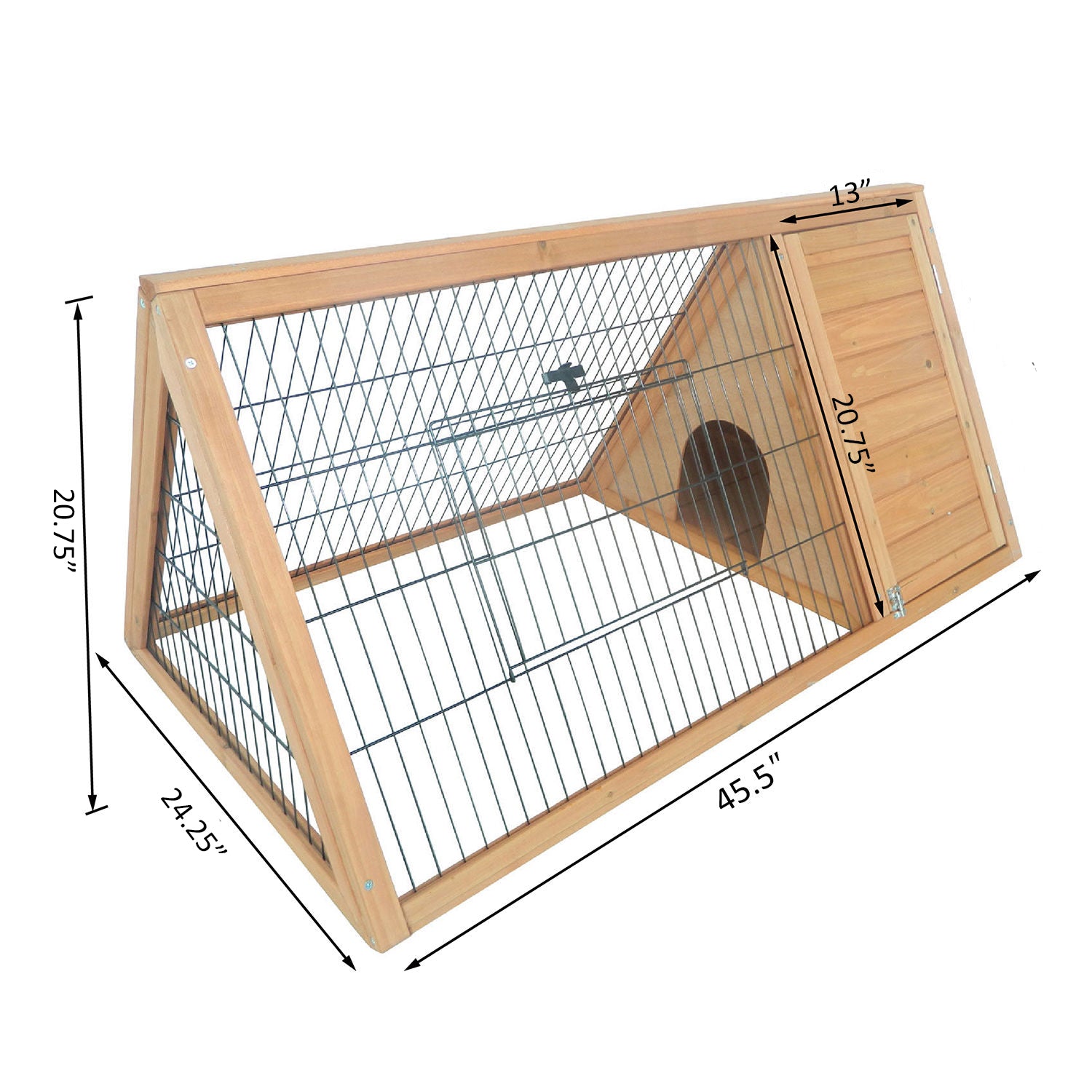 Triangle A-Frame Hutch with Run