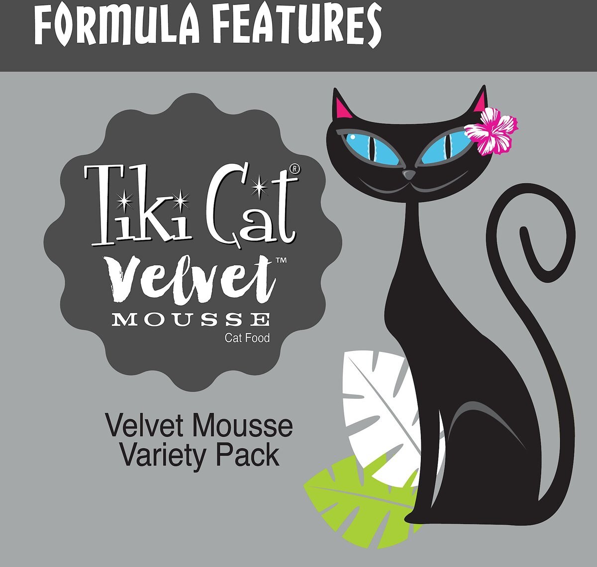 Tiki Cat Velvet Mousse Variety Pack Grain-Free Wet Cat Food， 2.8-oz pouch， case of 12