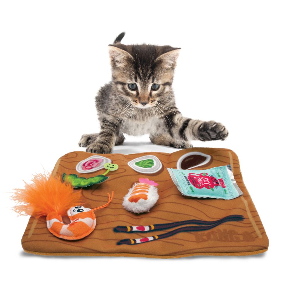 KONG Pull-A-Partz Sushi Catnip Cat Toys Mat