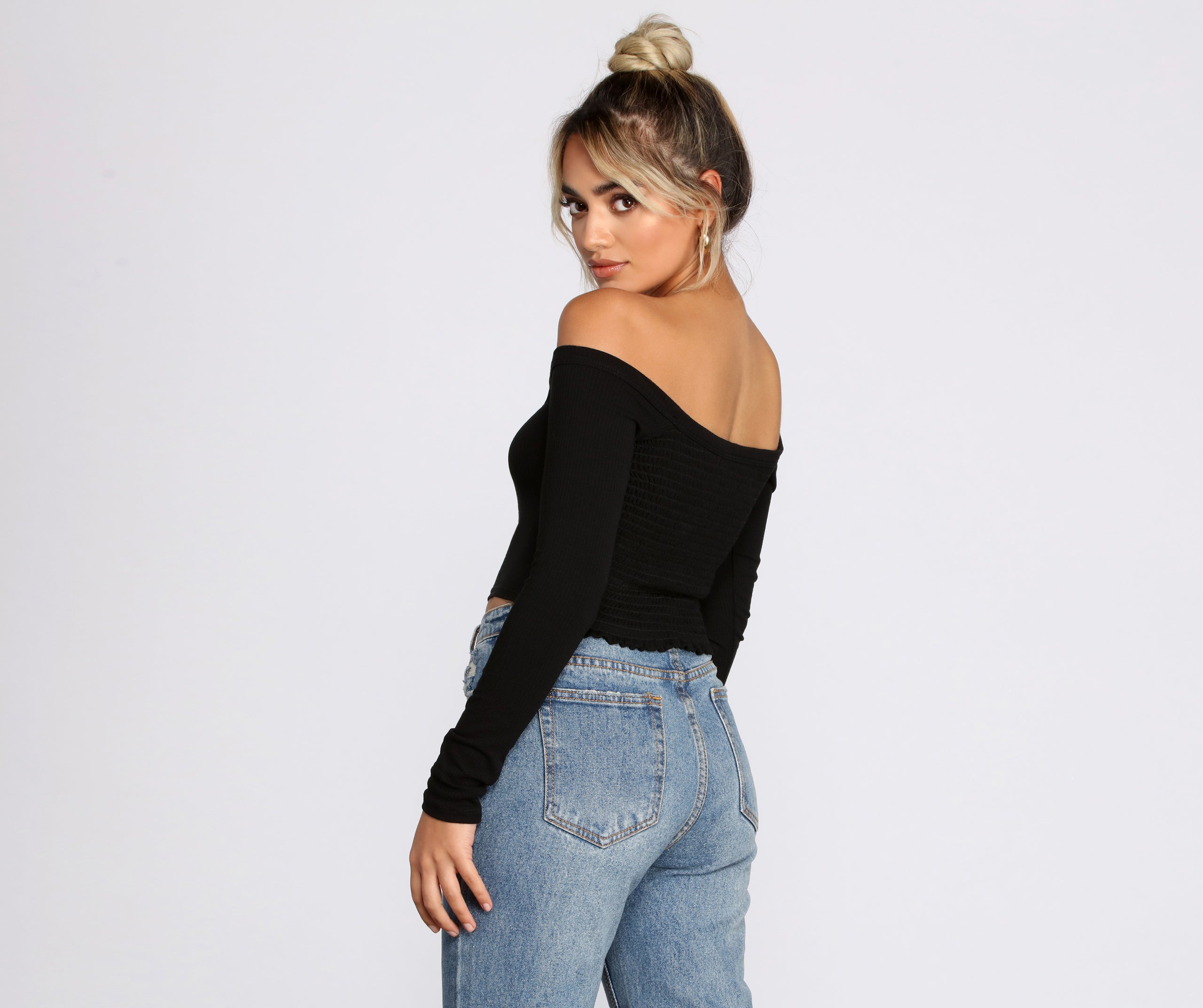 Off The Shoulder Ribbed Top