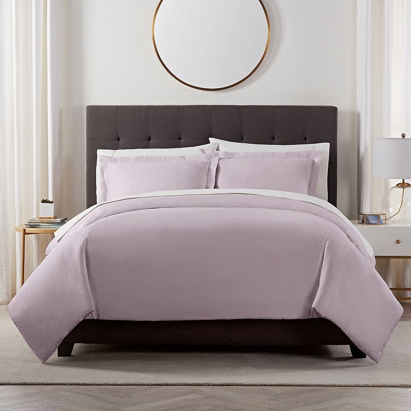 Serta X Comfort Solid 500 Thread Count Duvet Cover Set with Shams