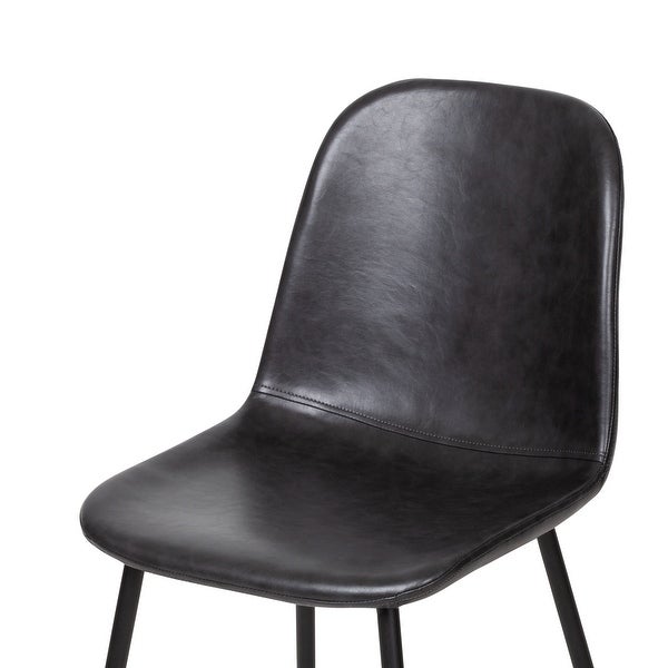 Norwich Distressed Black Leather Dining Chair