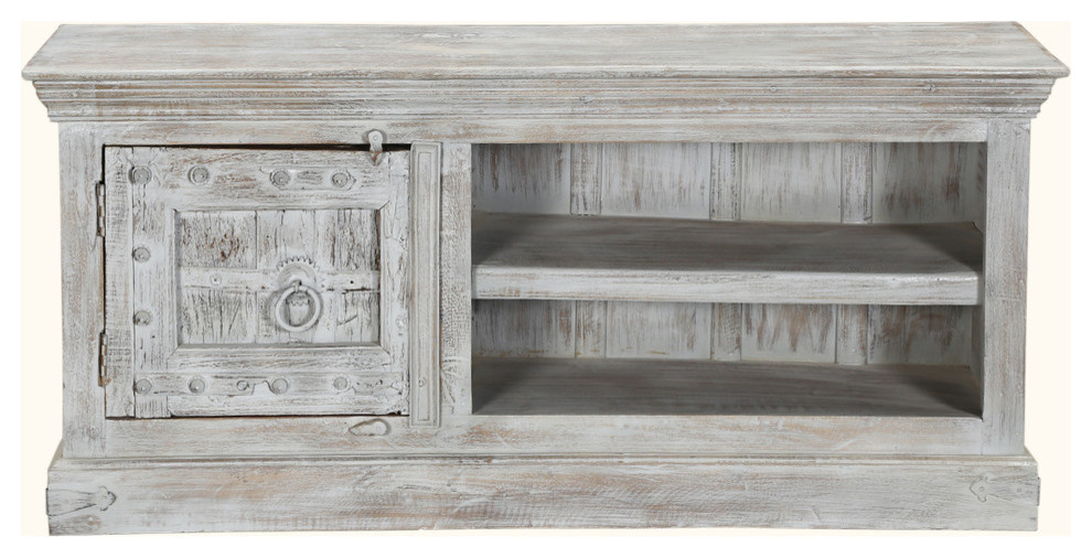 Palazzo 59 quotRustic Handcrafted Solid Wood Media Storage Console   Farmhouse   Entertainment Centers And Tv Stands   by Sierra Living Concepts Inc  Houzz