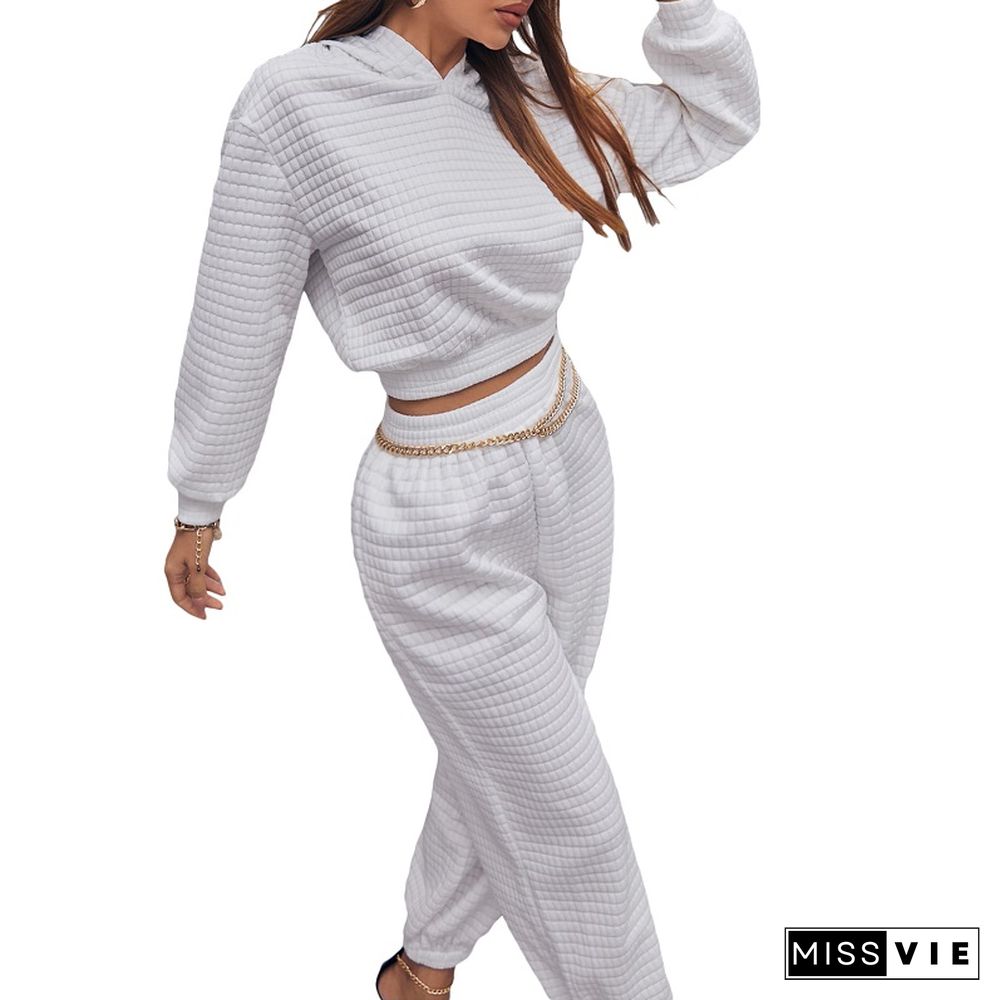 Tracksuits Womens Hoodies Two Piece Set Long Sleeve Sweatshirts Pants Sets Female Casual Solid Color Suits Y2K Autumn