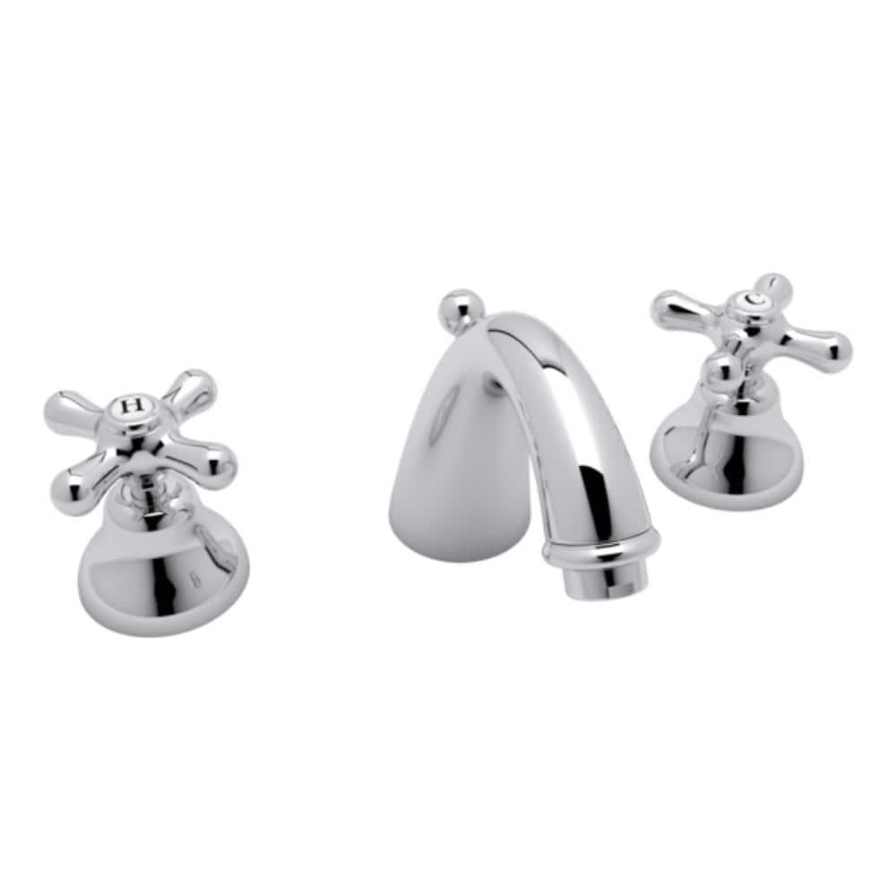 ROHL Verona 8 in Widespread 2Handle Bathroom Faucet with Cross Handles in Polished Chrome