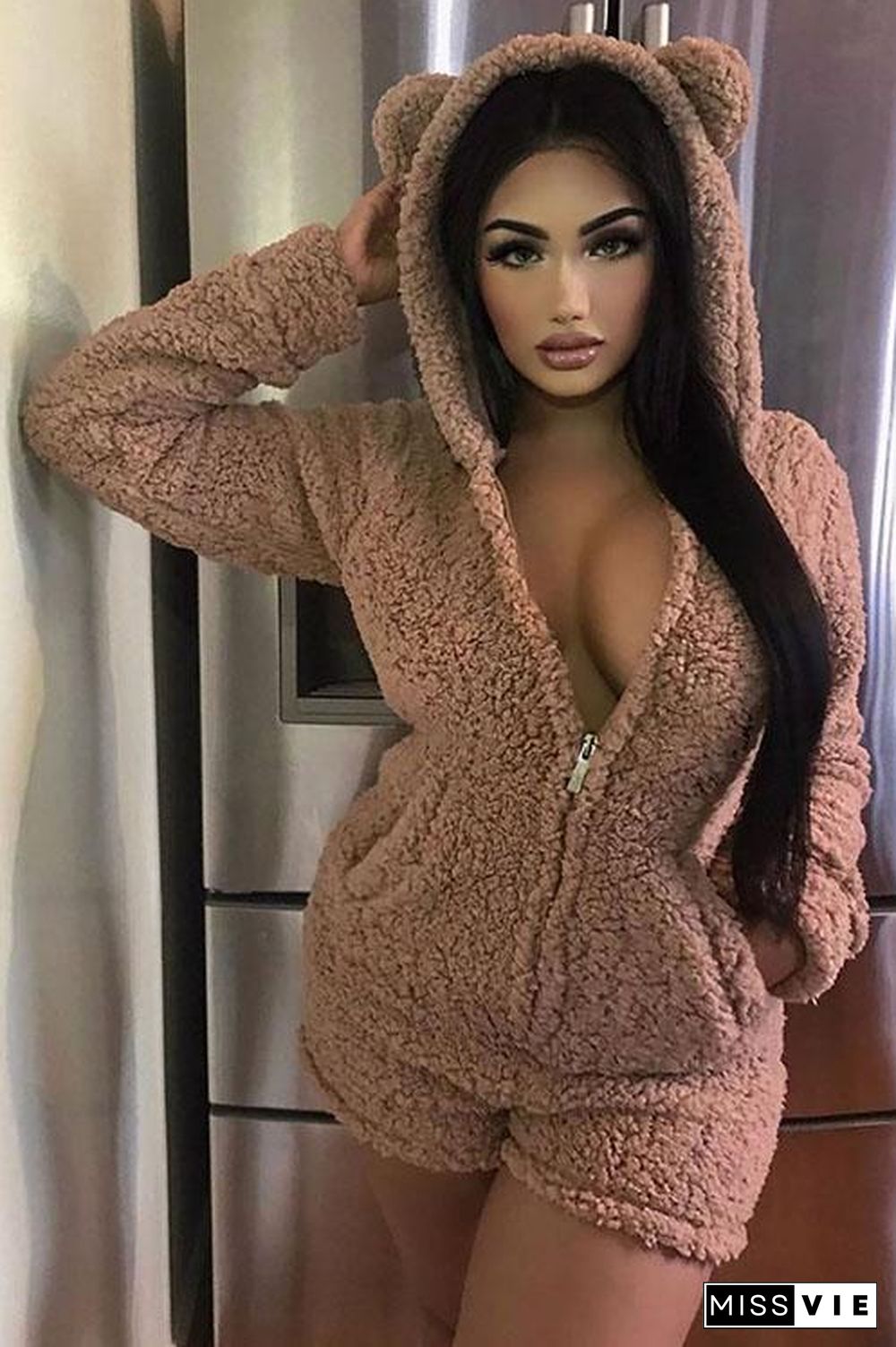 Bear Fuzzy Pj Romper