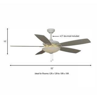 Hampton Bay Menage 52 in. Integrated LED White Ceiling Fan with Light Kit and Remote Control Works with Google and Alexa 14603W