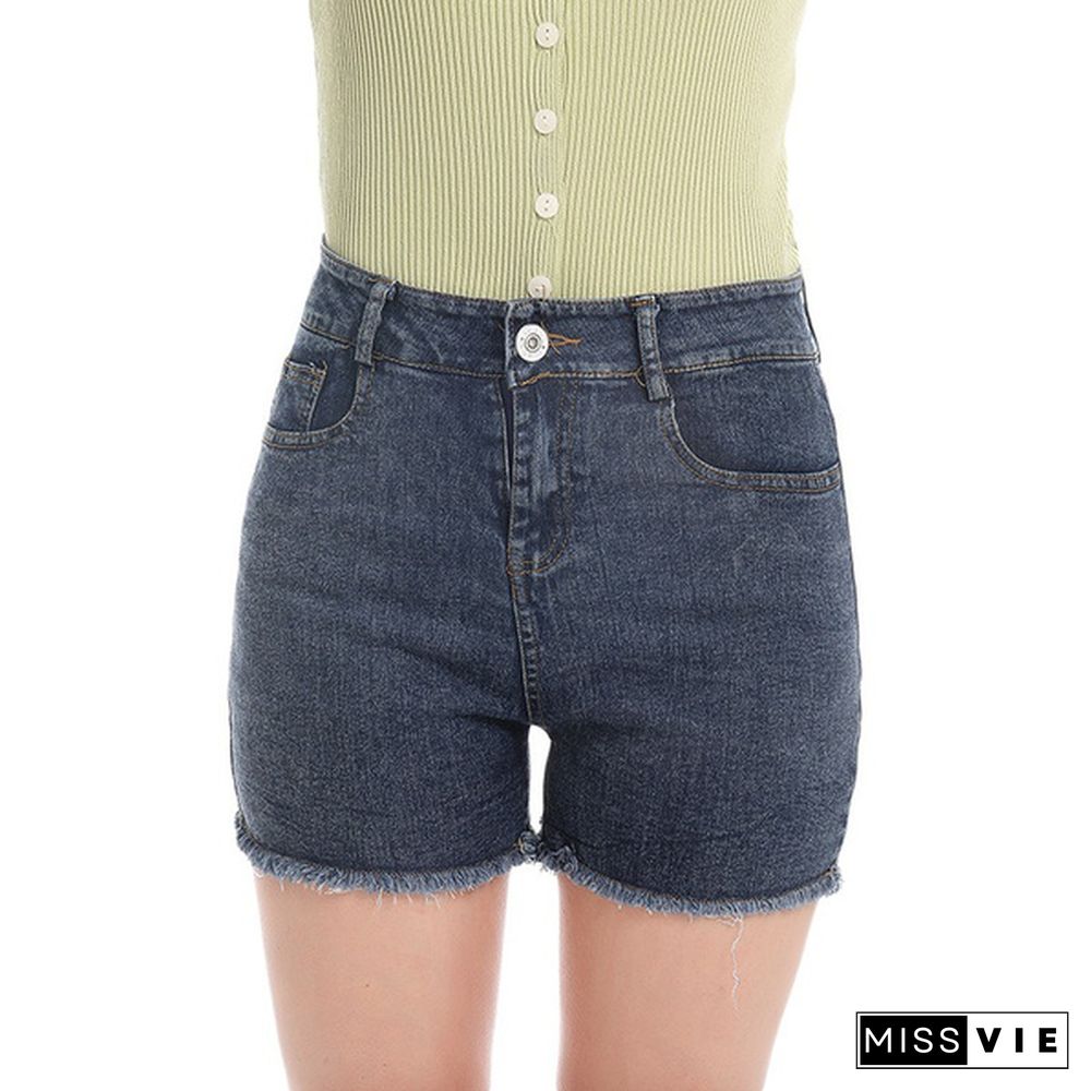 Women Fashion New Denim High Waist Shorts Hot Shorts Washed Jeans Summer Short Pants S-5XL