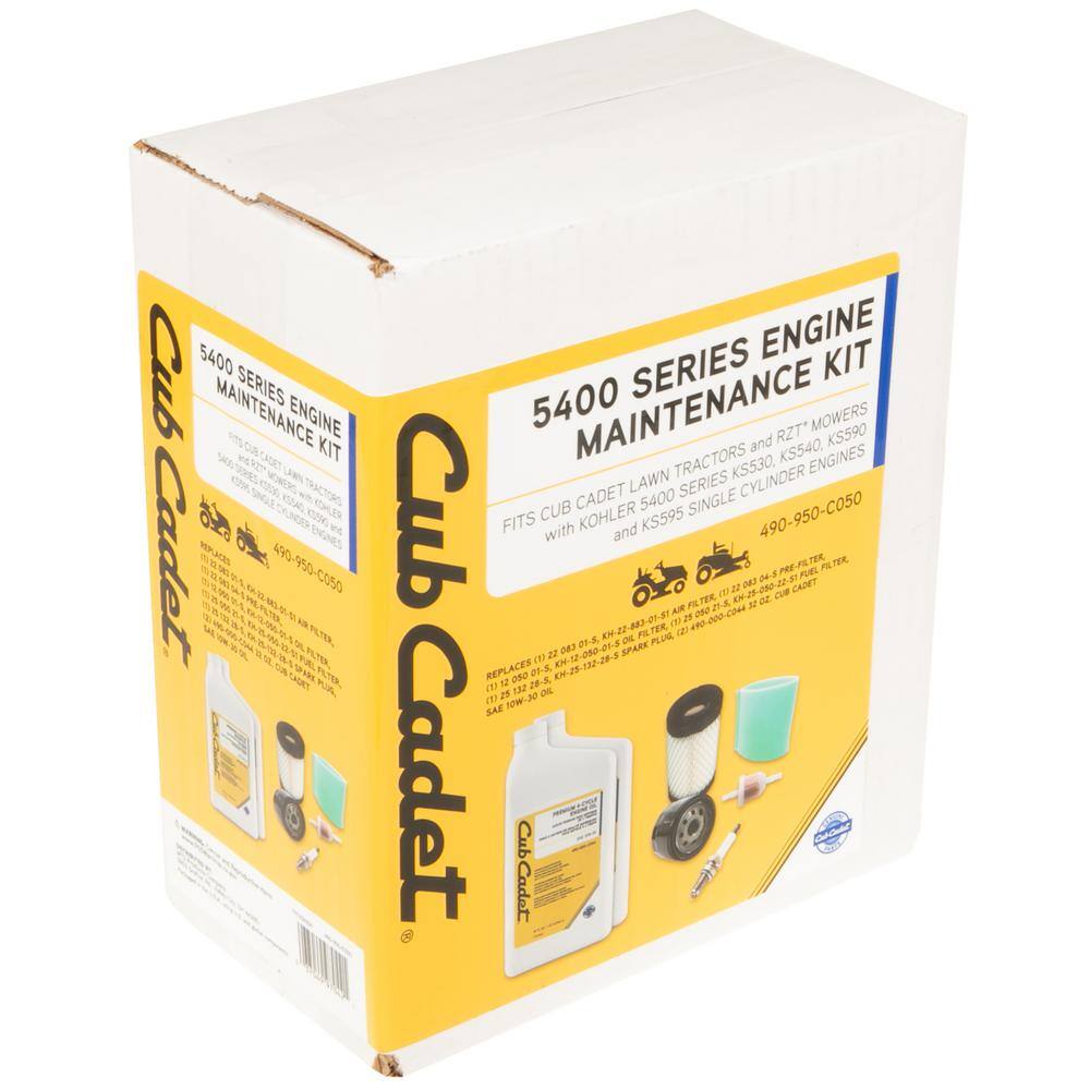 Cub Cadet Engine Maintenance Kit for Lawn Tractors and RZT Mowers with Kohler 5400 Series Single Cylinder Engines 490-950-C050