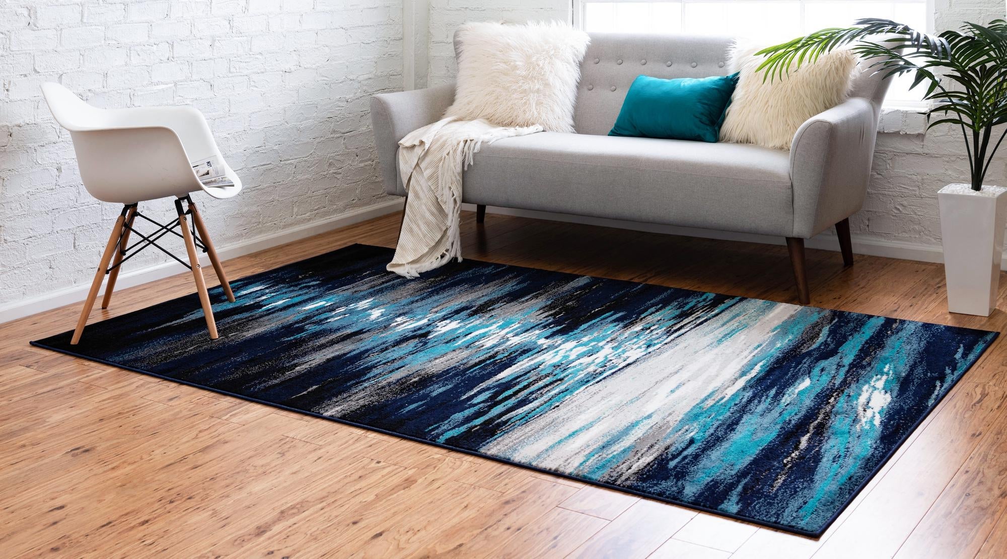 Unique Loom Metro Rug Navy Blue/Beige 5' 1