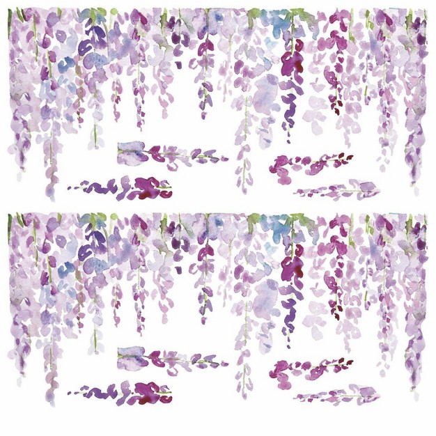 Wisteria Peel And Stick Giant Wall Decal Purple Roommates