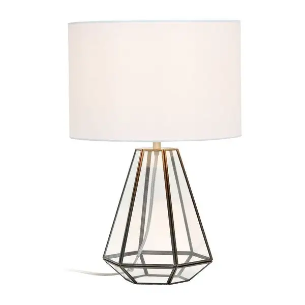 Lalia Home Transparent Triagonal Table Lamp， Brass