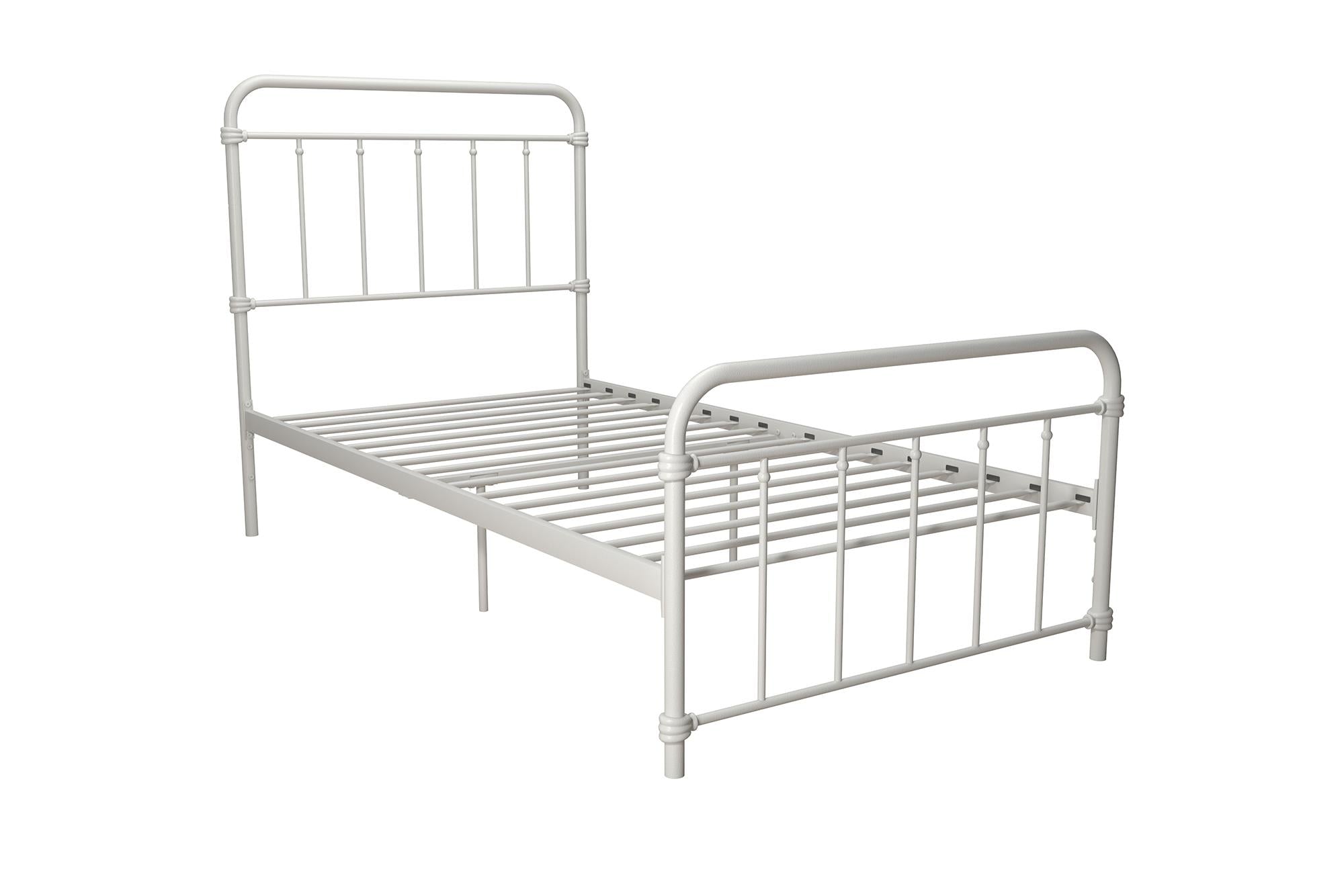 Desert Fields Wallace Metal Platform Bed, Twin, White