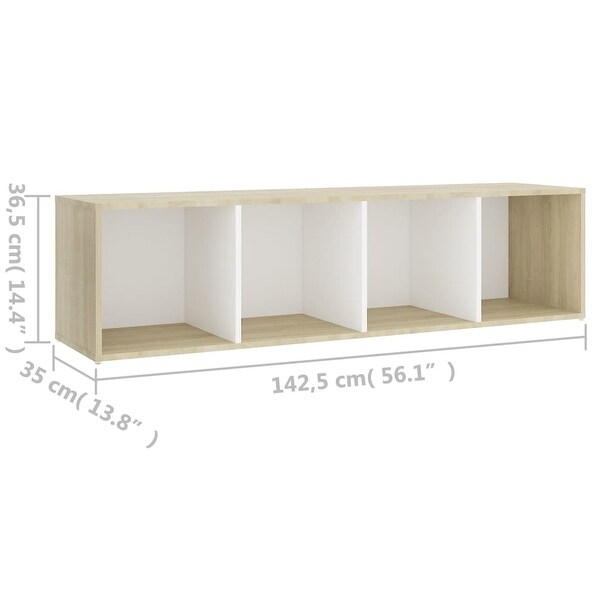 TV Cabinet White and Sonoma Oak 56.1