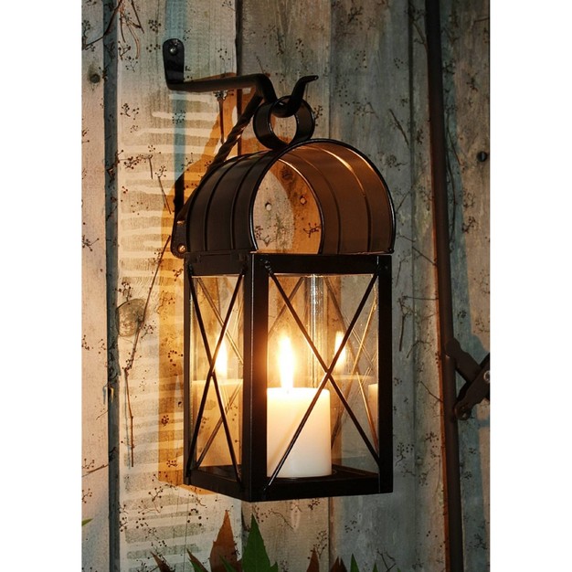 X 5 625 quot Tealight votive Iron glass Travis House Outdoor Lantern Candle Holder Black Powder Coat Finish Achla Designs