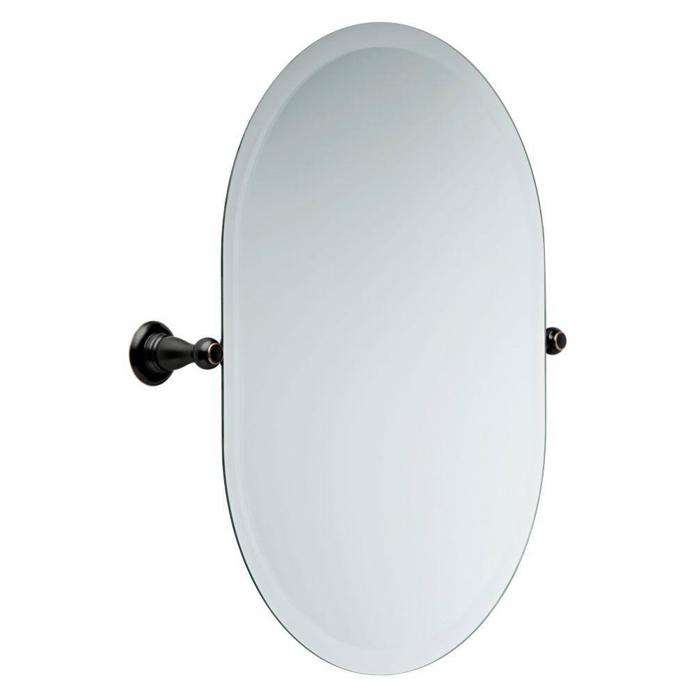 Delta Porter 26 in. x 23 in. Frameless Oval Bathroom Mirror with Beveled Edges in Oil Rubbed Bronze 78469-ORB