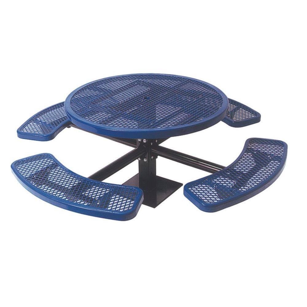 Ultra Play 46 in. Diamond Blue Commercial Park Round Table Surface Mount PBK338SM-RDVB