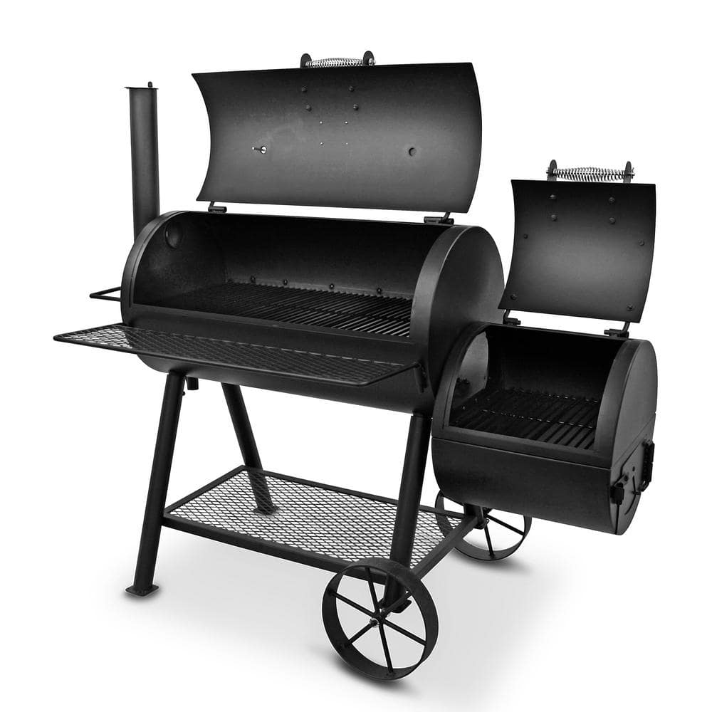 OKLAHOMA JOE'S Highland Offset Charcoal Smoker and Grill in Black with 900 sq. in. Cooking Space 15202031