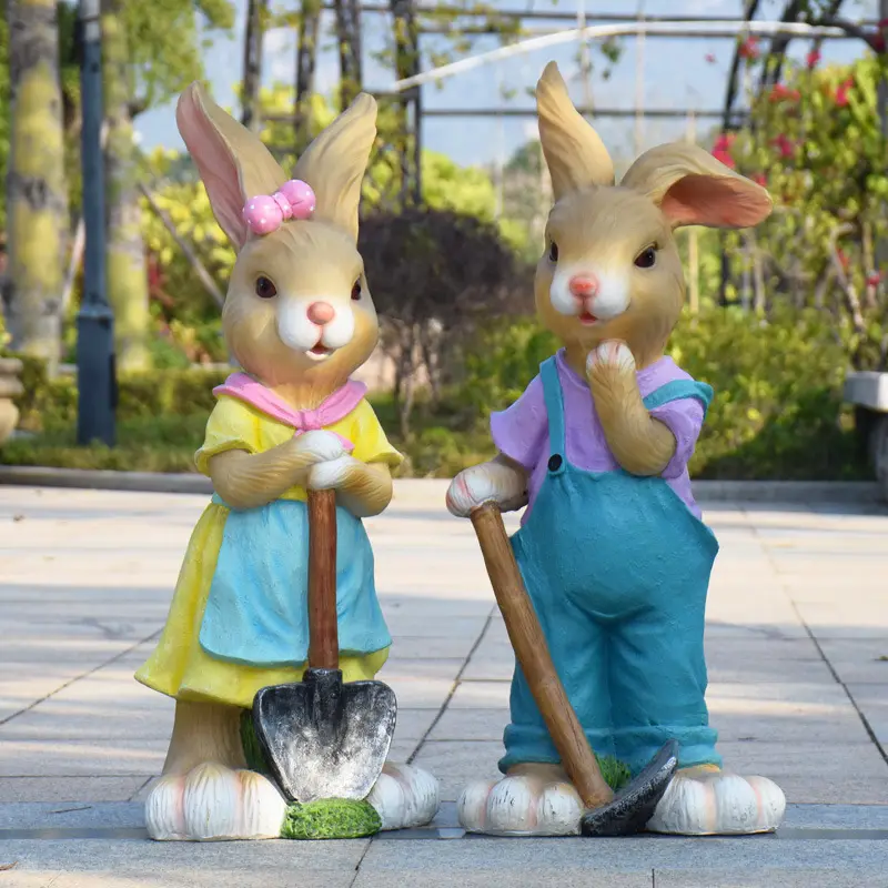 Factory Direct Sales Of Large Outdoor Garden Sculpture Cartoon Bunny Easter Garden Decoration Outdoor Ornaments