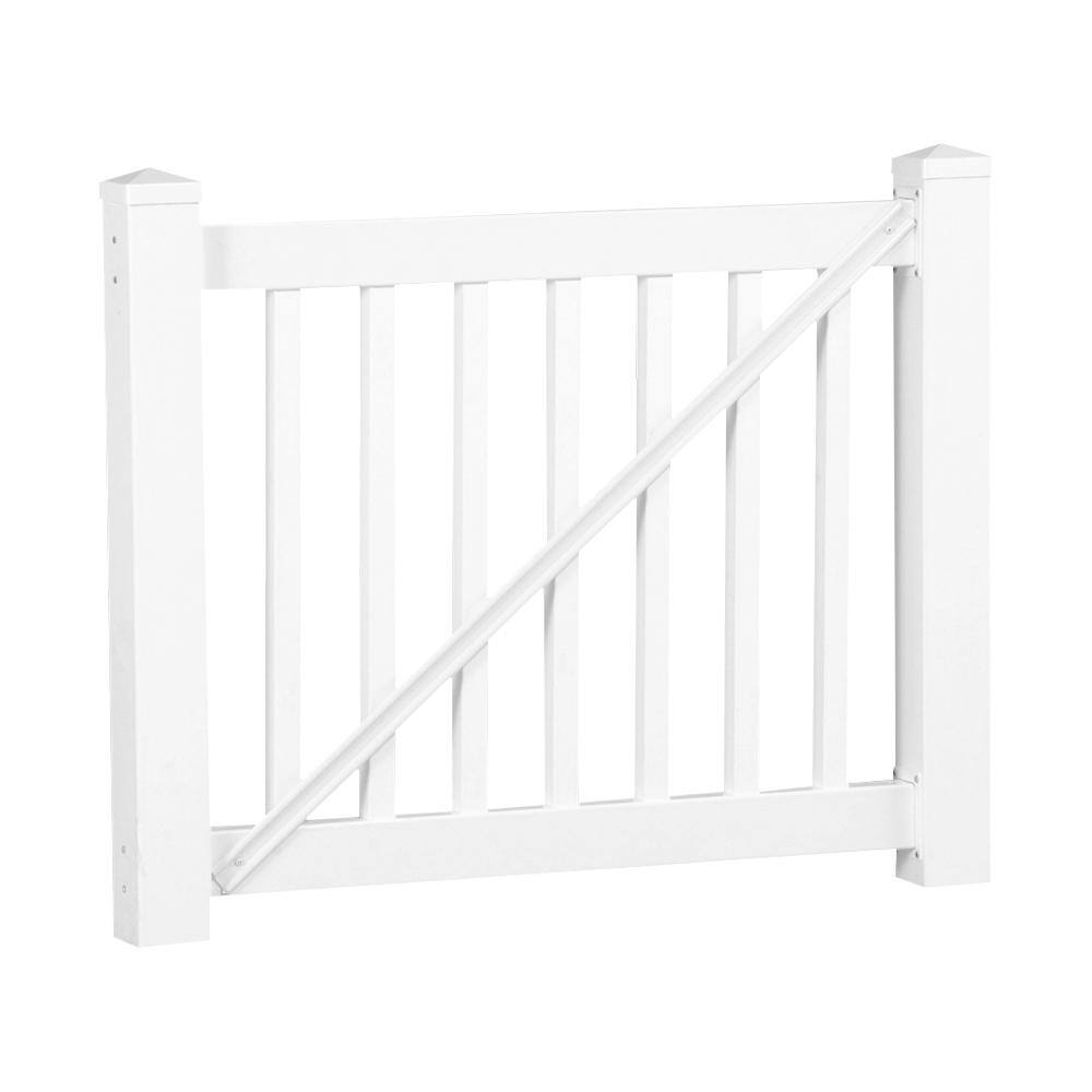 Weatherables Walton 3 ft. H x 5 ft. W White Vinyl Railing Gate Kit WWG-THDW36-S60