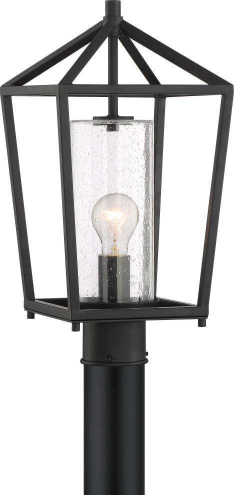 Nuvo Hopewell 1 Light Incandescent Matte Black Wall Mount   Transitional   Post Lights   by Satco Lighting  Houzz