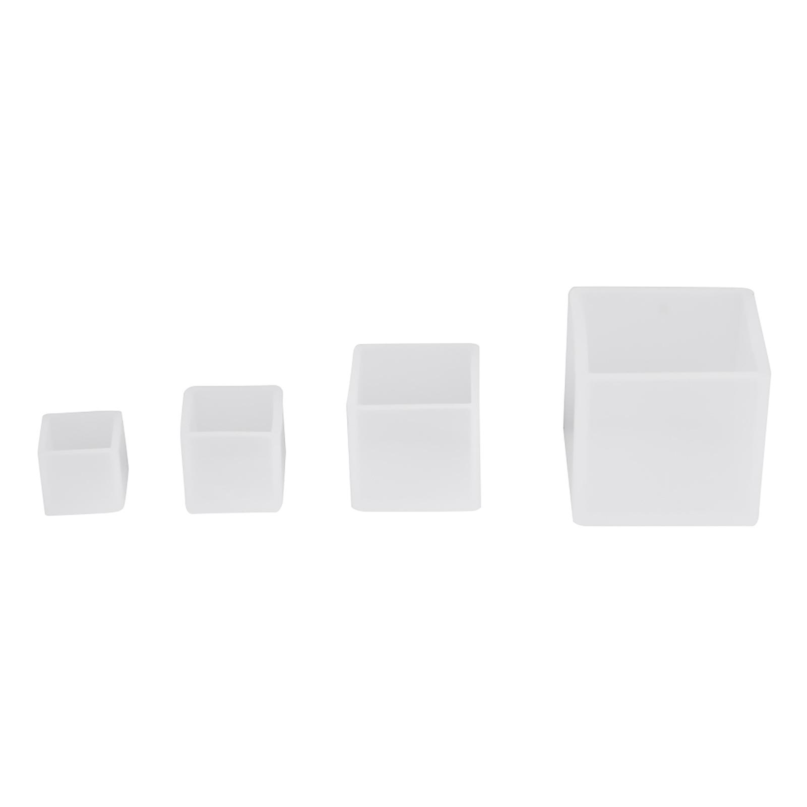 4 Pcs Different Sizes Square Silicone Epoxy Resin Molds For Diy Ornaments Crafts