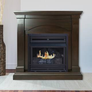 Pleasant Hearth 20000 BTU 36 in. Compact Convertible Ventless Natural Gas Fireplace in Tobacco VFF-PH20NG-2T1