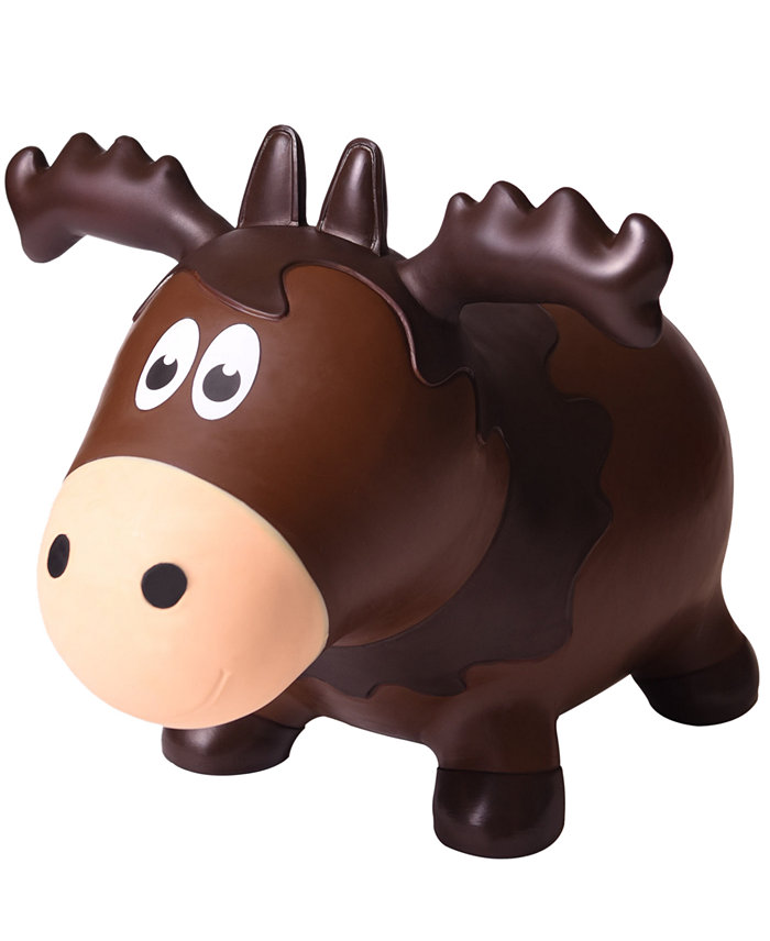 Farm Hoppers Moose Ride-On Toddler Inflatable Bounce Toy