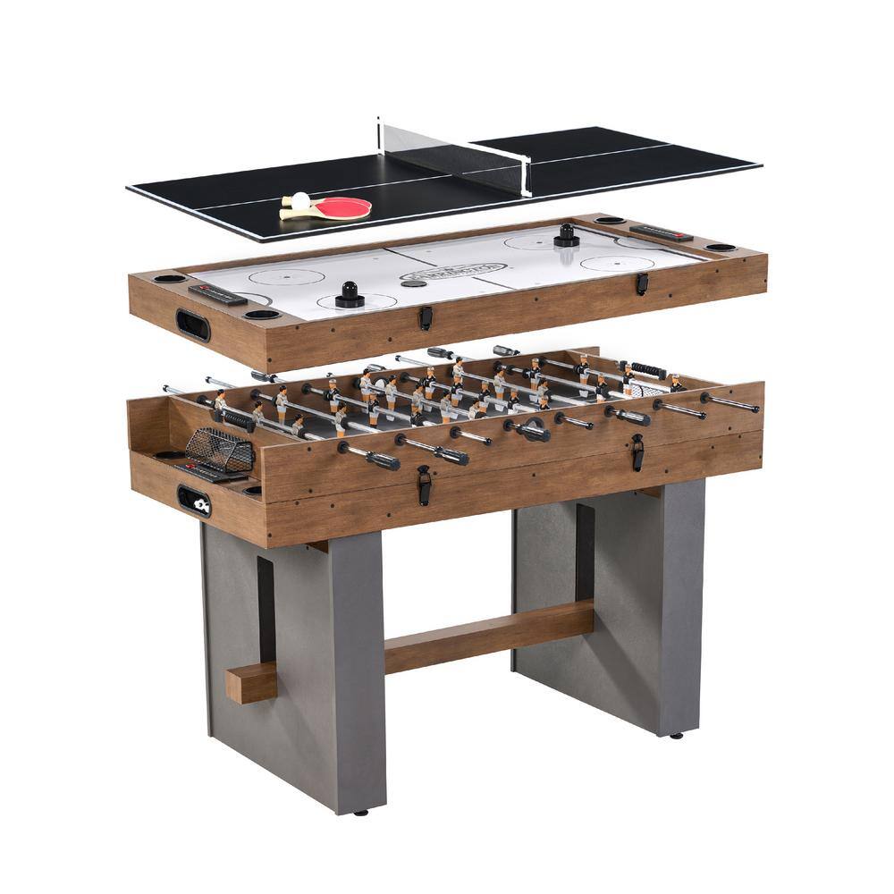 Barrington Urban Collection 54 in. 3-in-1 Combination Game Table with Air Powered Hockey Foosball and Table Tennis CB054Y22008