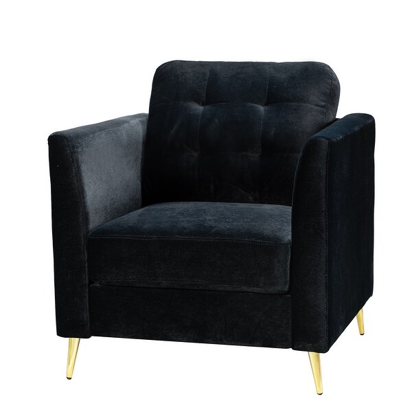 Clara Modern Upholstered Club Chair with Tufted Back by HULALA HOME