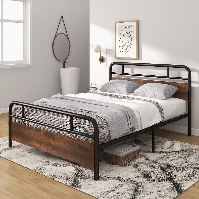 Bed Frame with Industrial Headboard