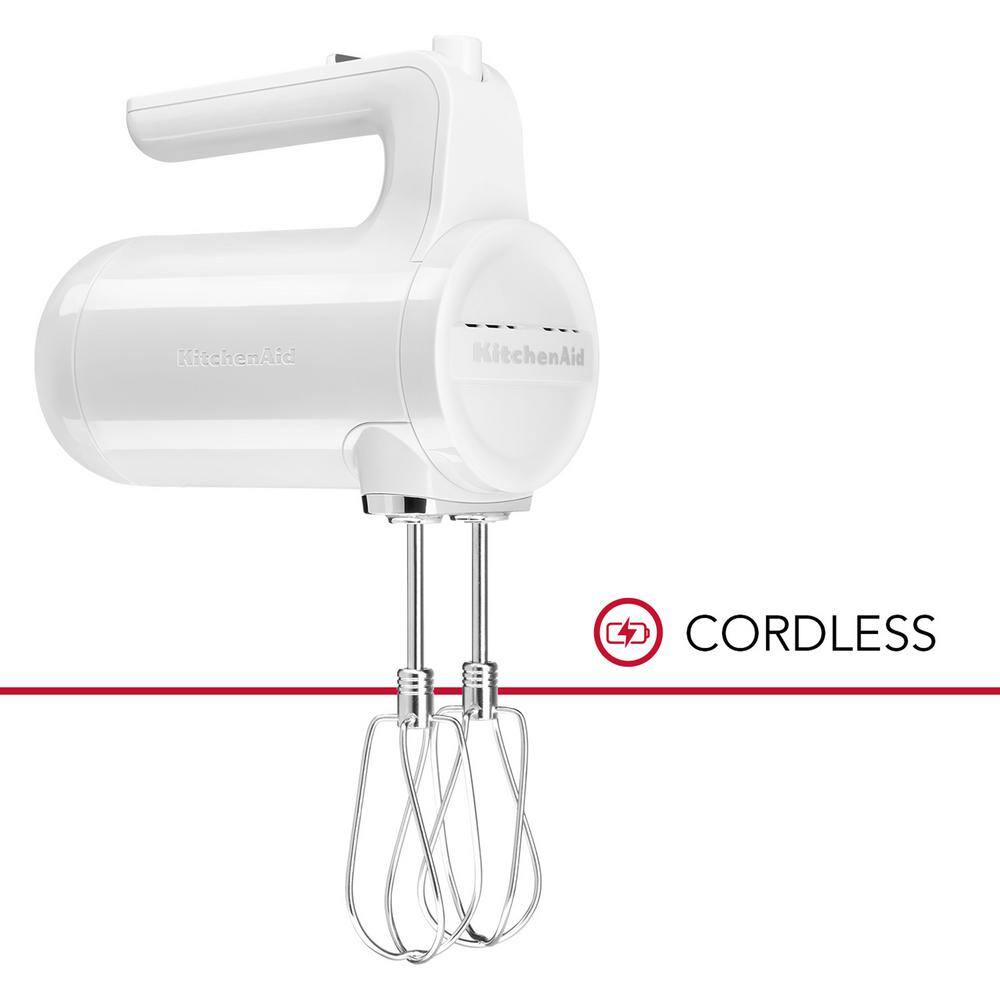 KitchenAid Cordless 7-Speed White Hand Mixer KHMB732WH