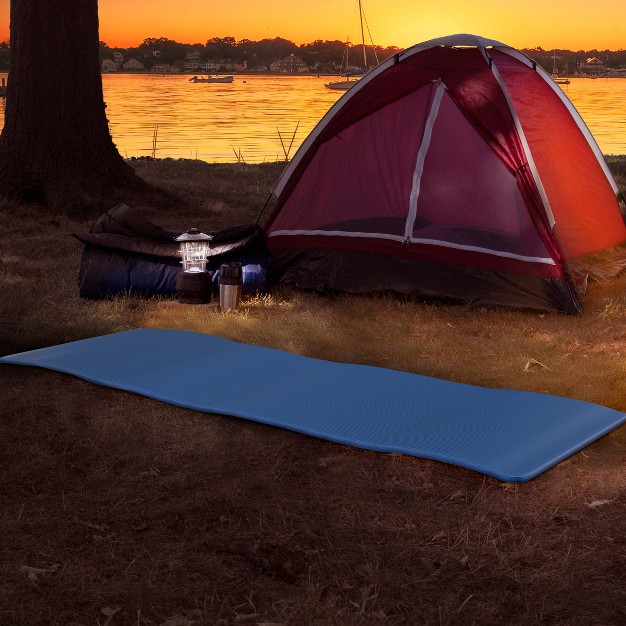 Leisure Sports Waterproof Foam Sleep Pad Camping Mat For Cots Tents And Sleeping Bags With Carrying Handle Blue