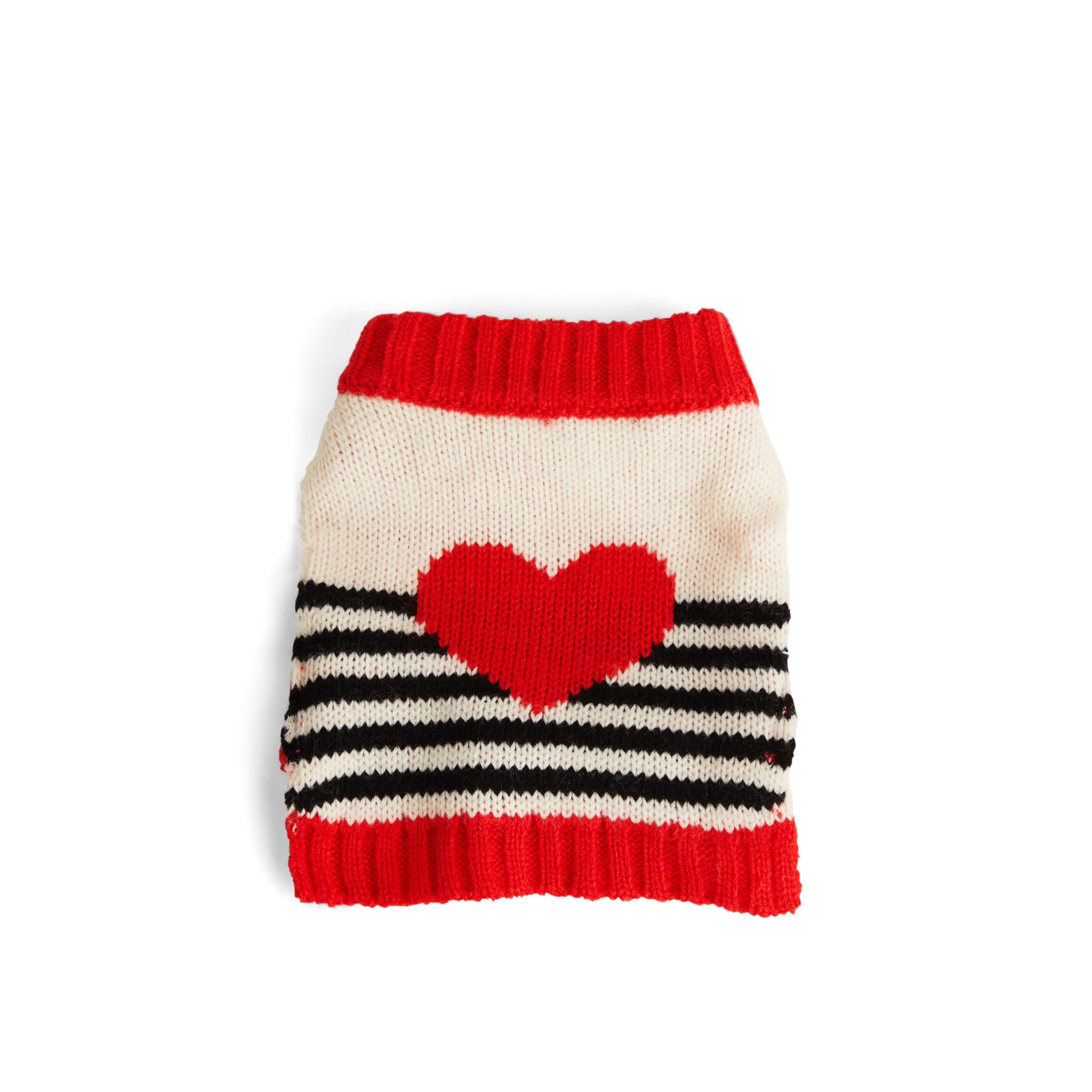 YOULY Valentines Day Stripe Heart Small Animal Sweater， Small