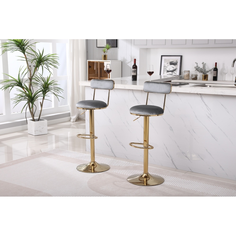 Bar Stools with Back and Footrest Counter Height Dining Chairs 2pcs/ctn