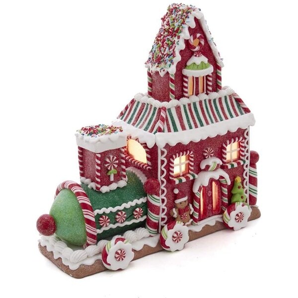 Kurt Adler 10.5Inch Gingerbread Train House