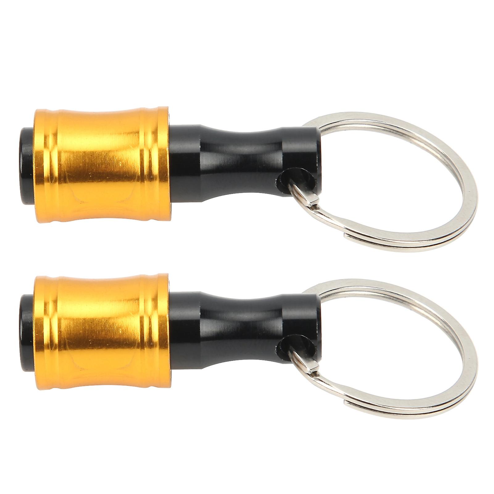 2pcs Aluminum Alloy Keychain Screwdriver Bits Holder Quick Release Extension Bar