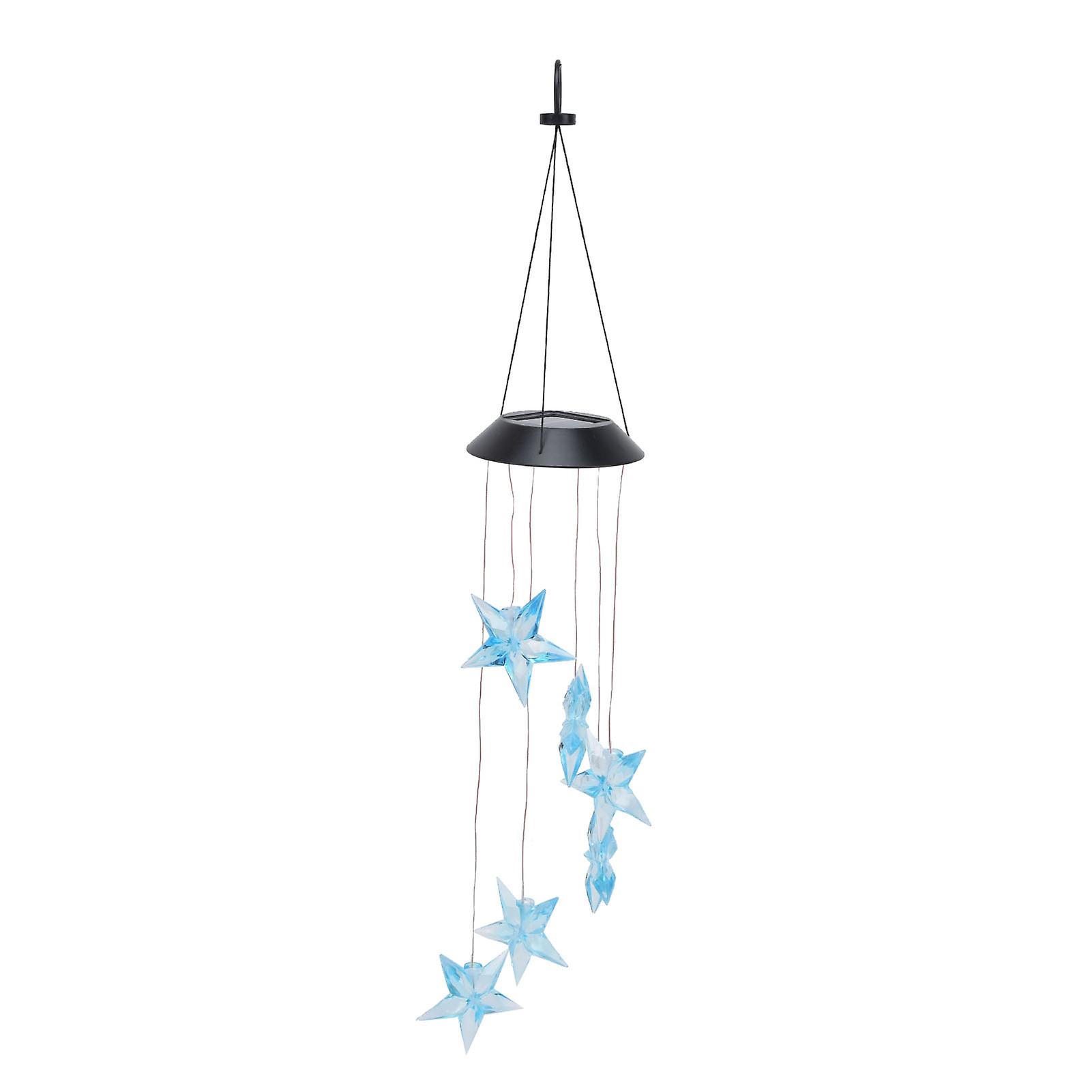 Solar Wind Chimes Lamp Led Colorful Waterproof Optical Star Design Courtyard Decorative Light