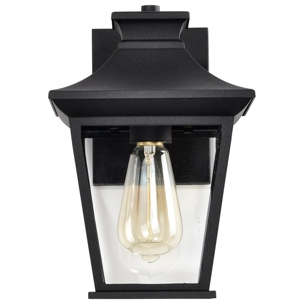 Jasper Outdoor Small Wall Light Matte Black Finish Clear Glass