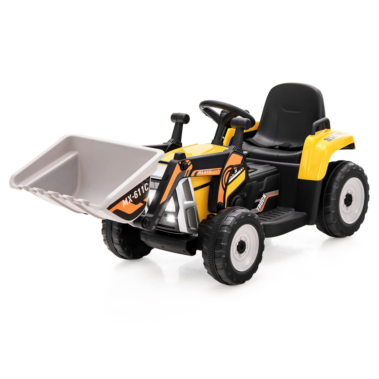 Costzon Ride on Car, 12V Excavator with Remote Control, Battery Powered Construction Vehicle