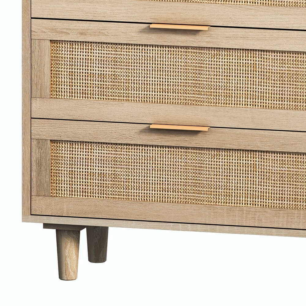 51'' Width 6 Drawers Rattan Storage Cabinet