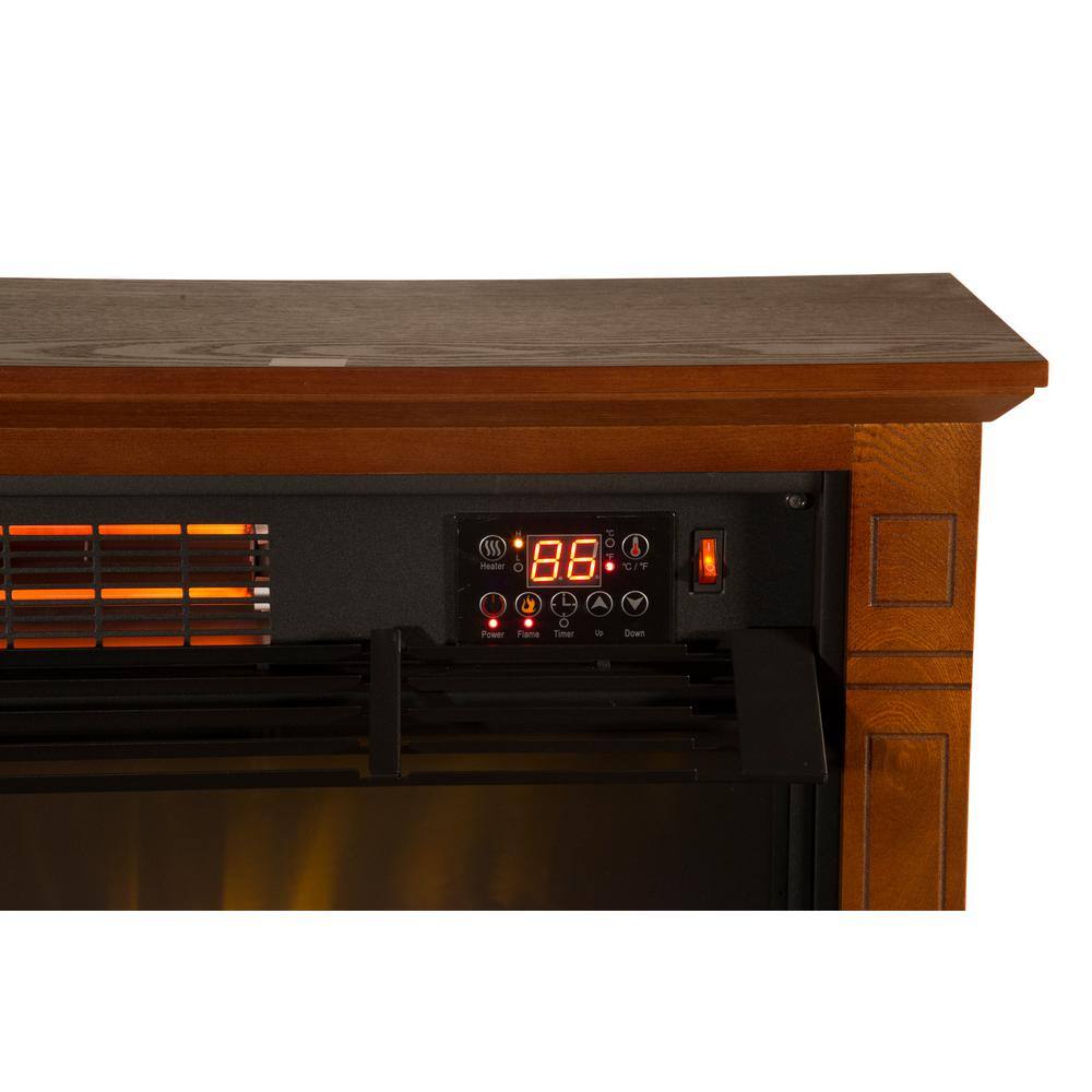 Comfort Glow 4600 BTU Vintage Oak Finish Electric Fireplace with Quartz Infrared Heating Technology QF4570R