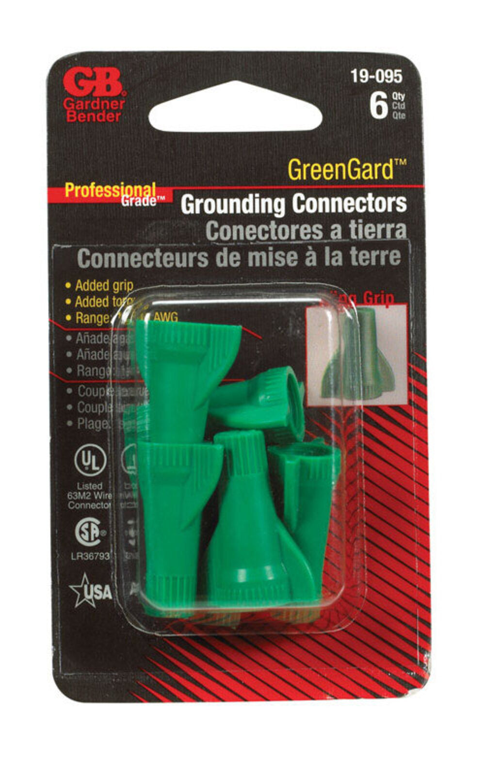 CONN WIRE GROUND GRN CD6